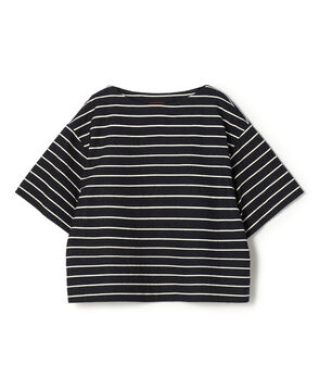 シルクブレンドボーダー ボートネックプルオーバー