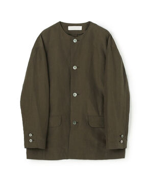 リネンキュプラシルクコンパクト ノーカラージャケット