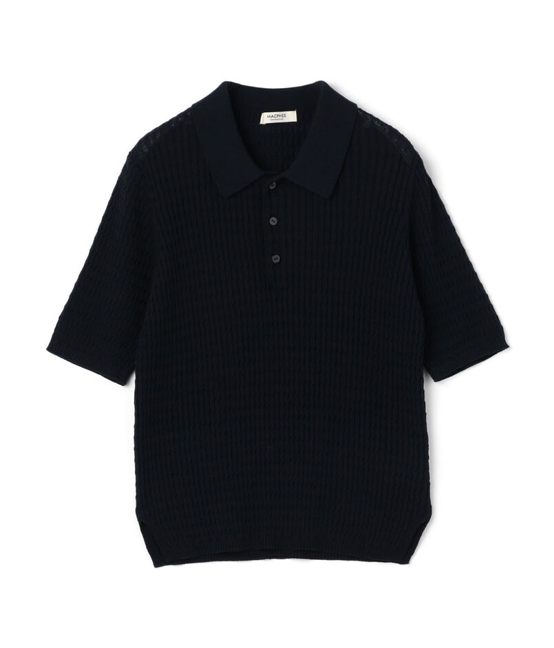 コットンナイロンケーブル ポロプルオーバー