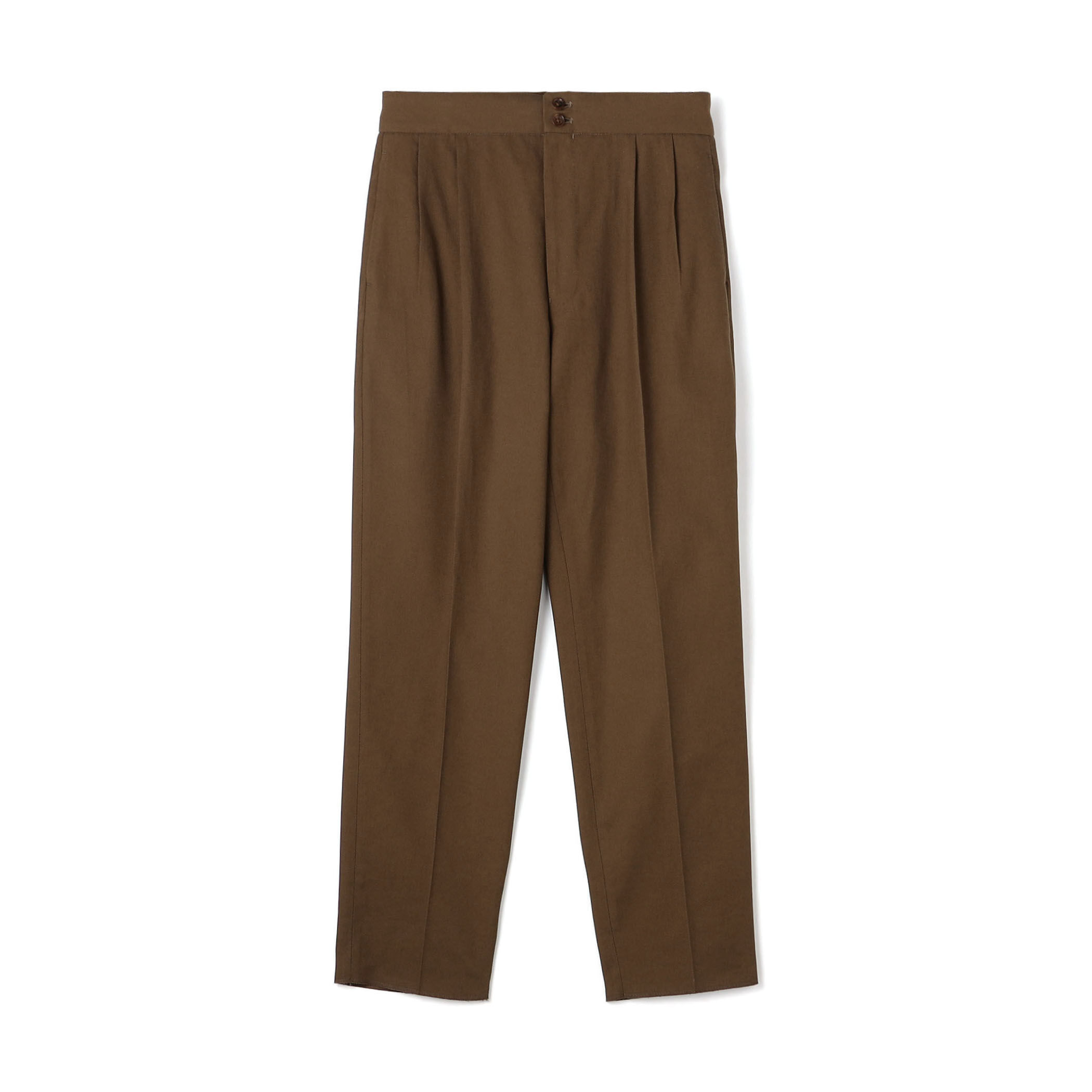 コットンカルゼ バックベルト ペグトップスラックス SOLBIATI