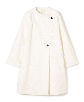 フリンジジャカード オープンカラーコート