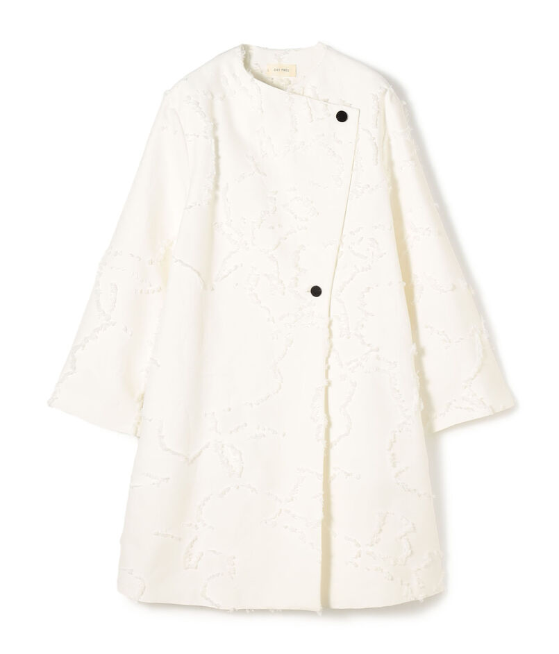 フリンジジャカード オープンカラーコート