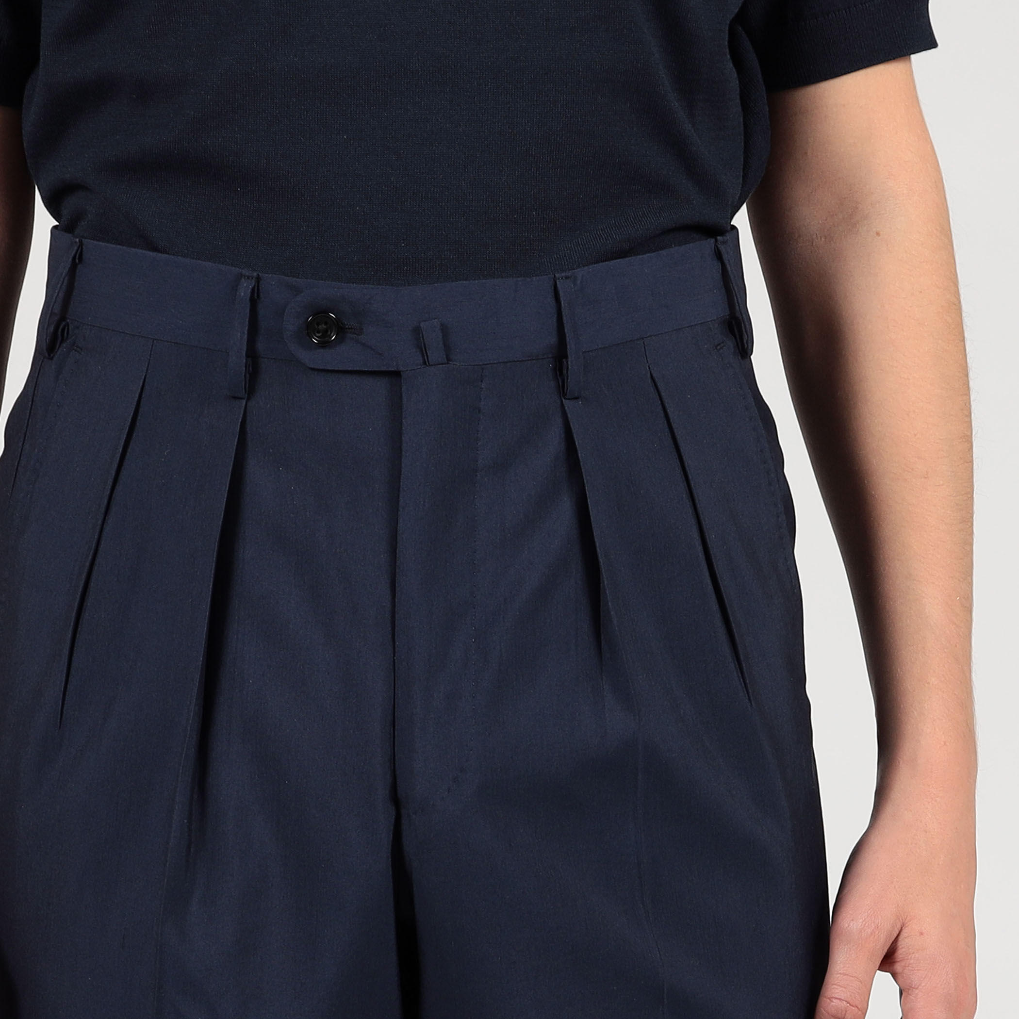 ウールシルク イン2プリーツ ストレートスラックス MARZOTTO