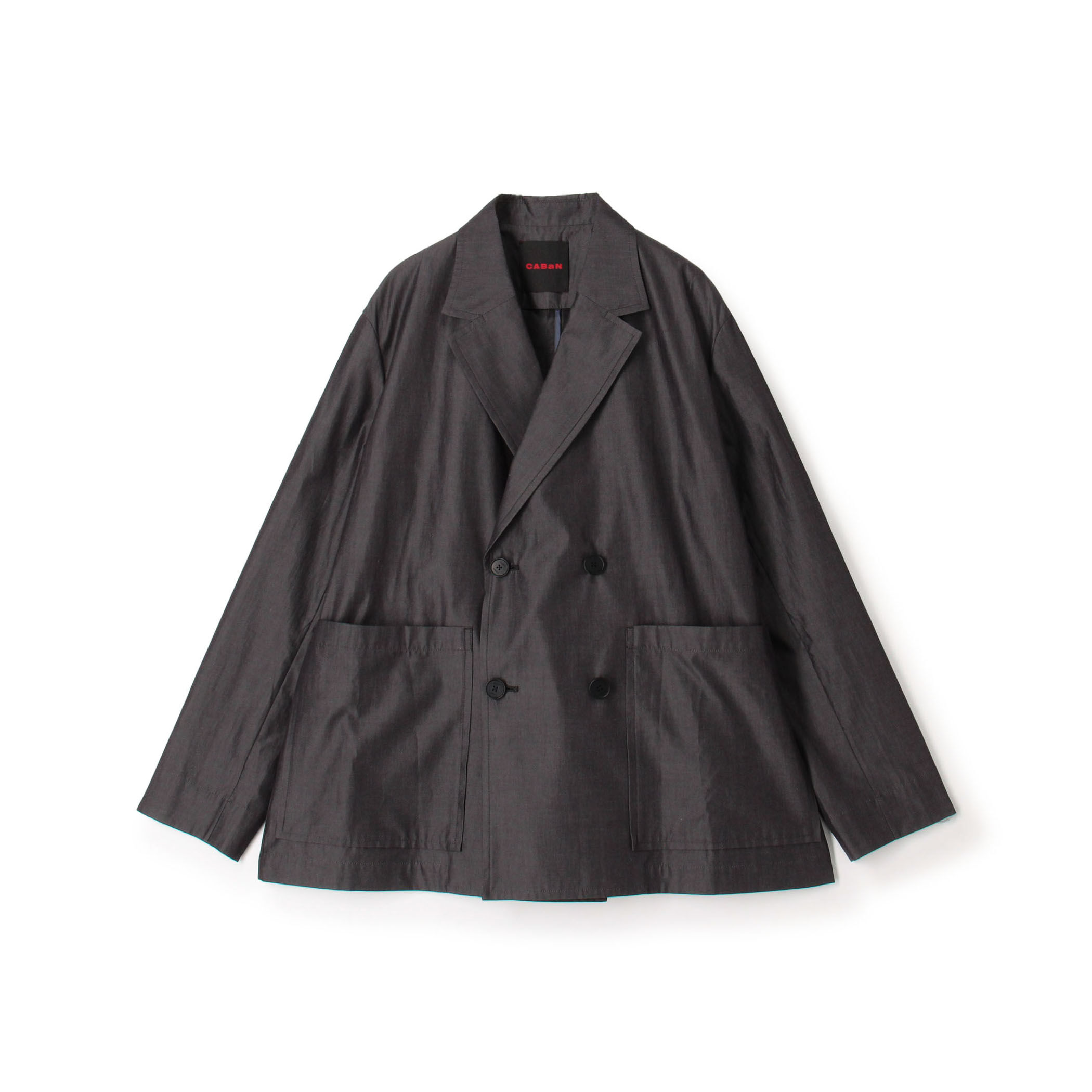 コットンシャンブレー ベルテッドダブルブレストジャケット