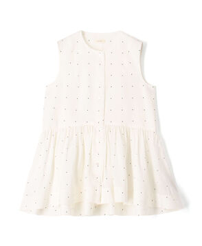 【WEB先行予約】アライメントドットプリント ギャザーペプラムブラウス