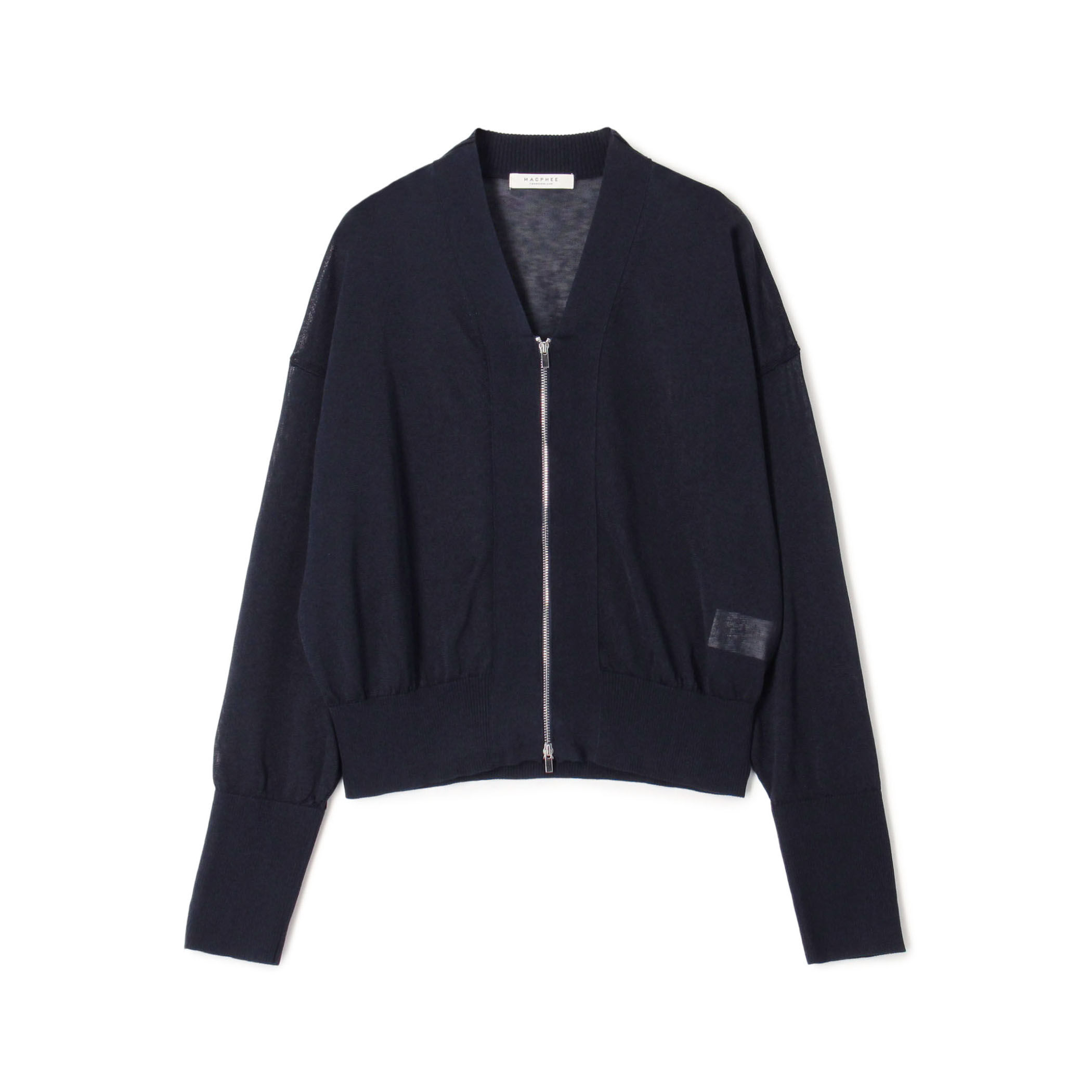 MACPHEE ダークグレー ジップアップ カーディガン MACPHEE ダークグレー ジップアップ カーディガン