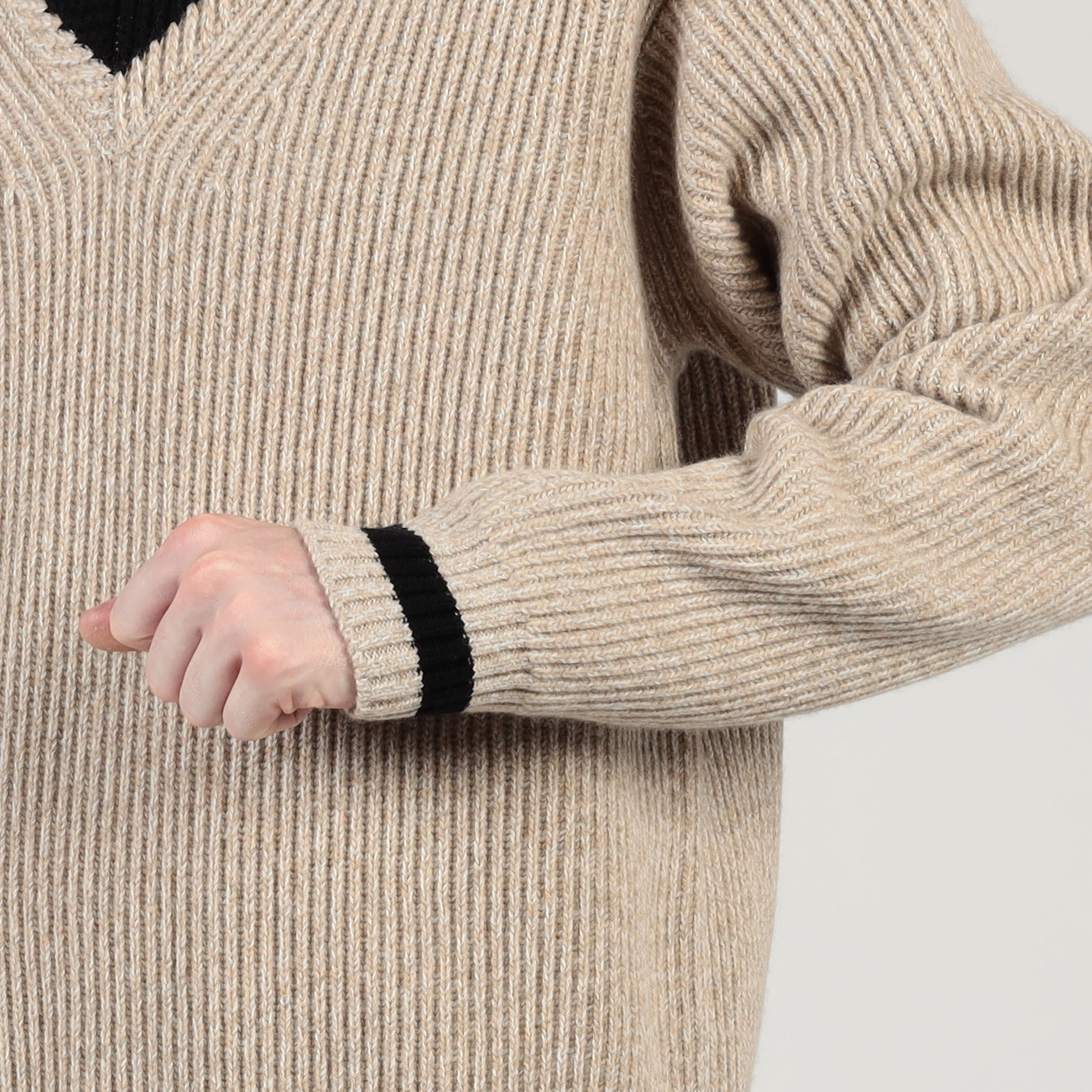 TOMORROWLAND Tricot ウールカシミヤ メランジニット Vネックプル