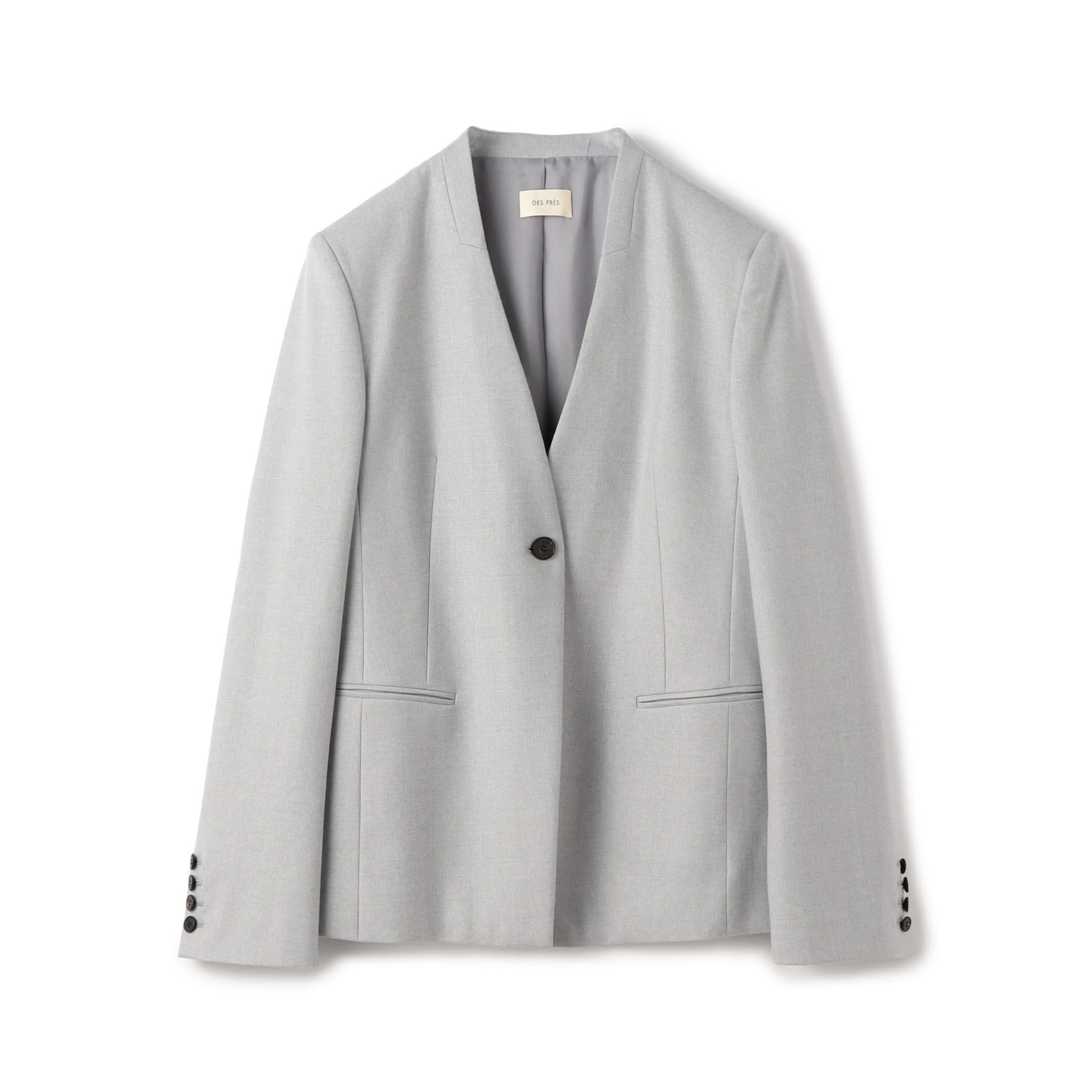 フランネルウールストレッチ ノーカラージャケット｜トゥモローランド