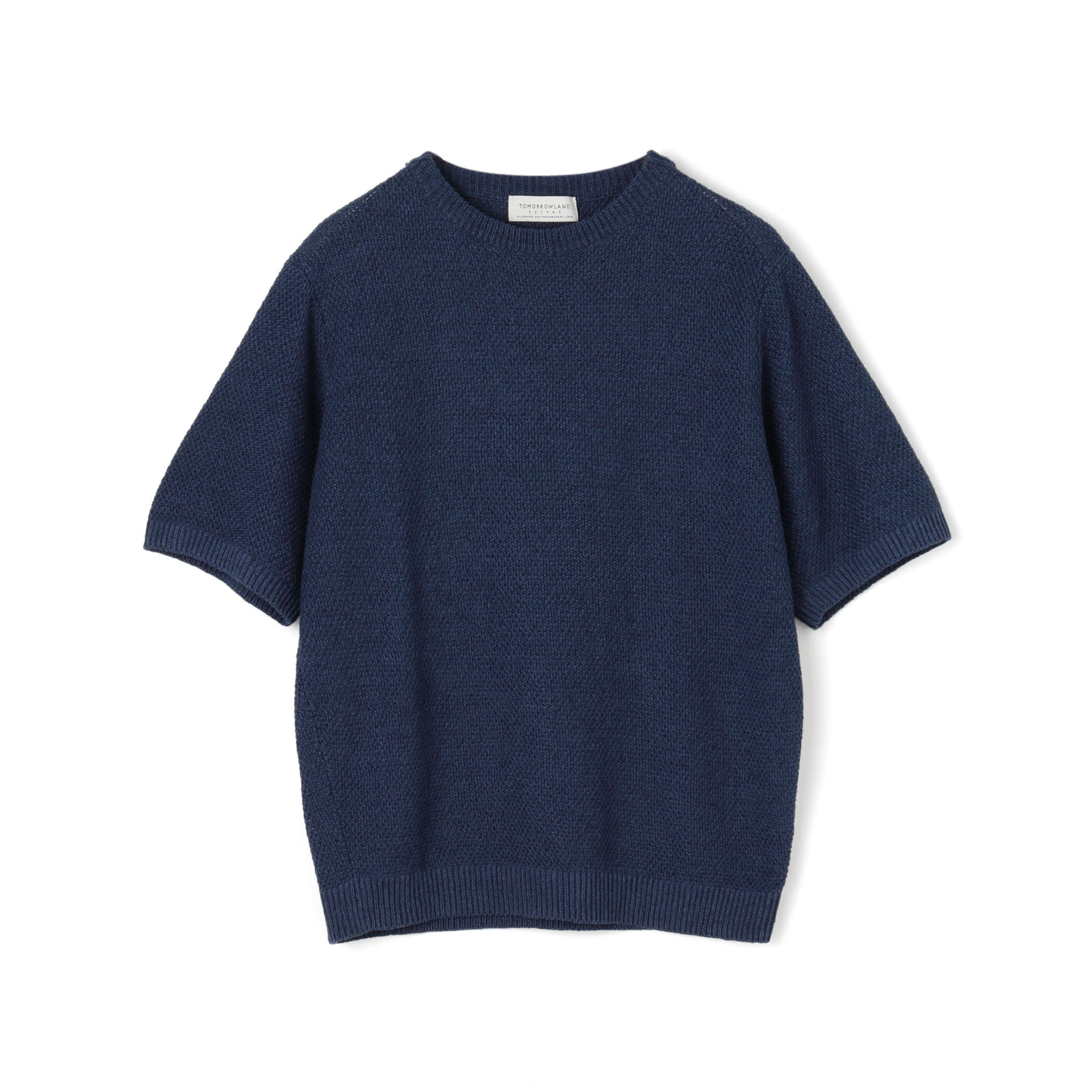 24SS トゥモローランド tricot リネンクルーネックプルオーバー L 青 24SS トゥモローランド tricot リネンクルーネックプルオーバー