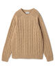INVERALLAN ウールケーブル クルーネックプルオーバーニット