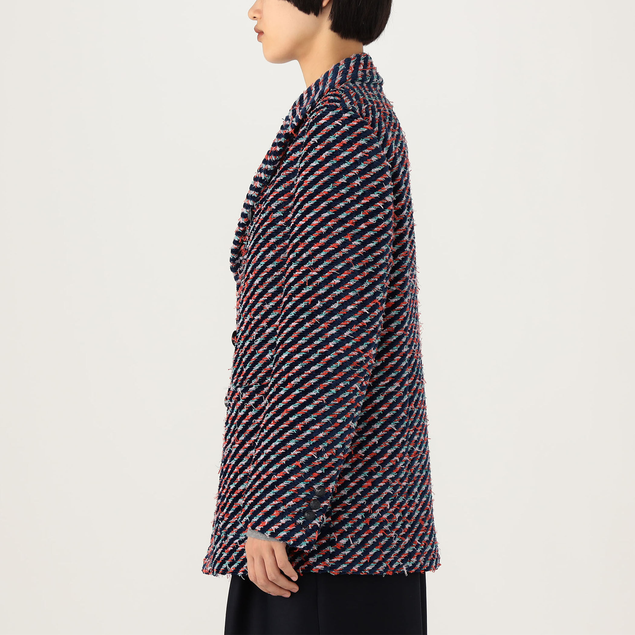 blank　グレーツイード ダブルブレストコート　サイズ0 ウール製ダブルブレストコート - グレー | ZARA Japan / 日本