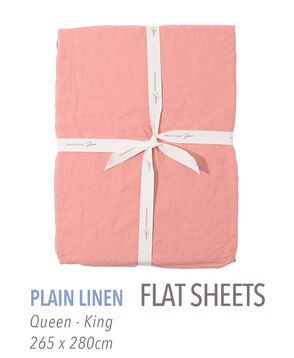 プレーンリネン フラットシーツ（クイーン～キング）
