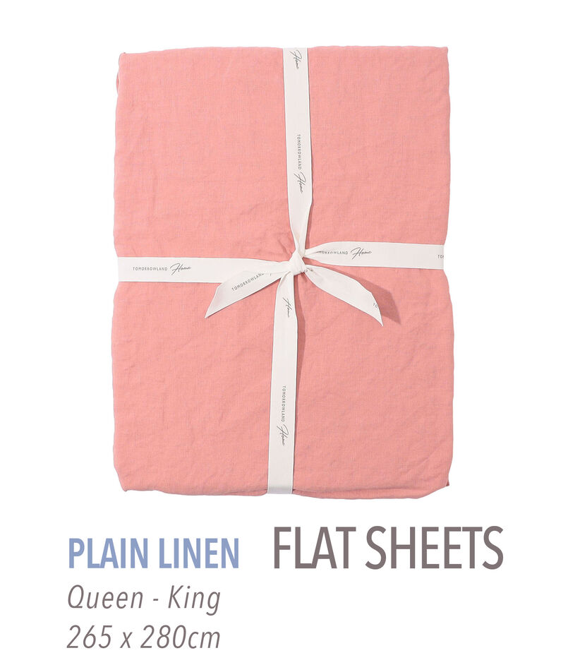 プレーンリネン フラットシーツ（クイーン～キング）