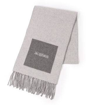 JACQUEMUS ECHARPE ROND CARRE ウール フリンジストール