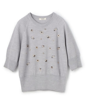 ウールビジュー ハーフスリーブプルオーバー