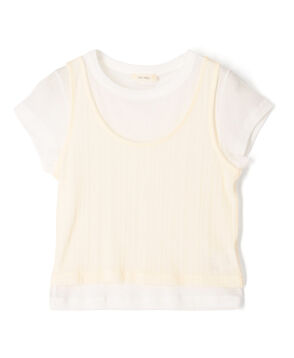 オーバーレイコットン レイヤードベビーTシャツ