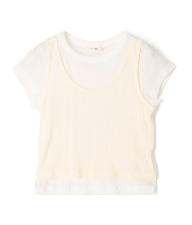 オーバーレイコットン レイヤードベビーTシャツ