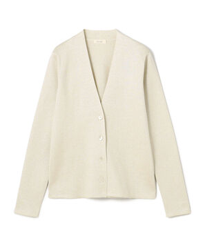 ハイツイストシルクストレッチ Vネックカーディガン