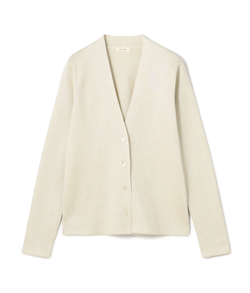 ハイツイストシルクストレッチ Vネックカーディガン