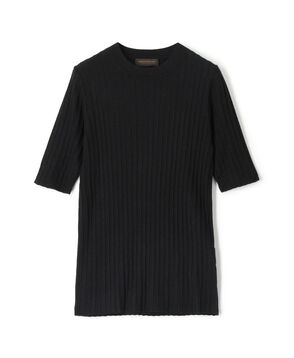 カシミヤシルクリブ ハーフスリーブプルオーバー