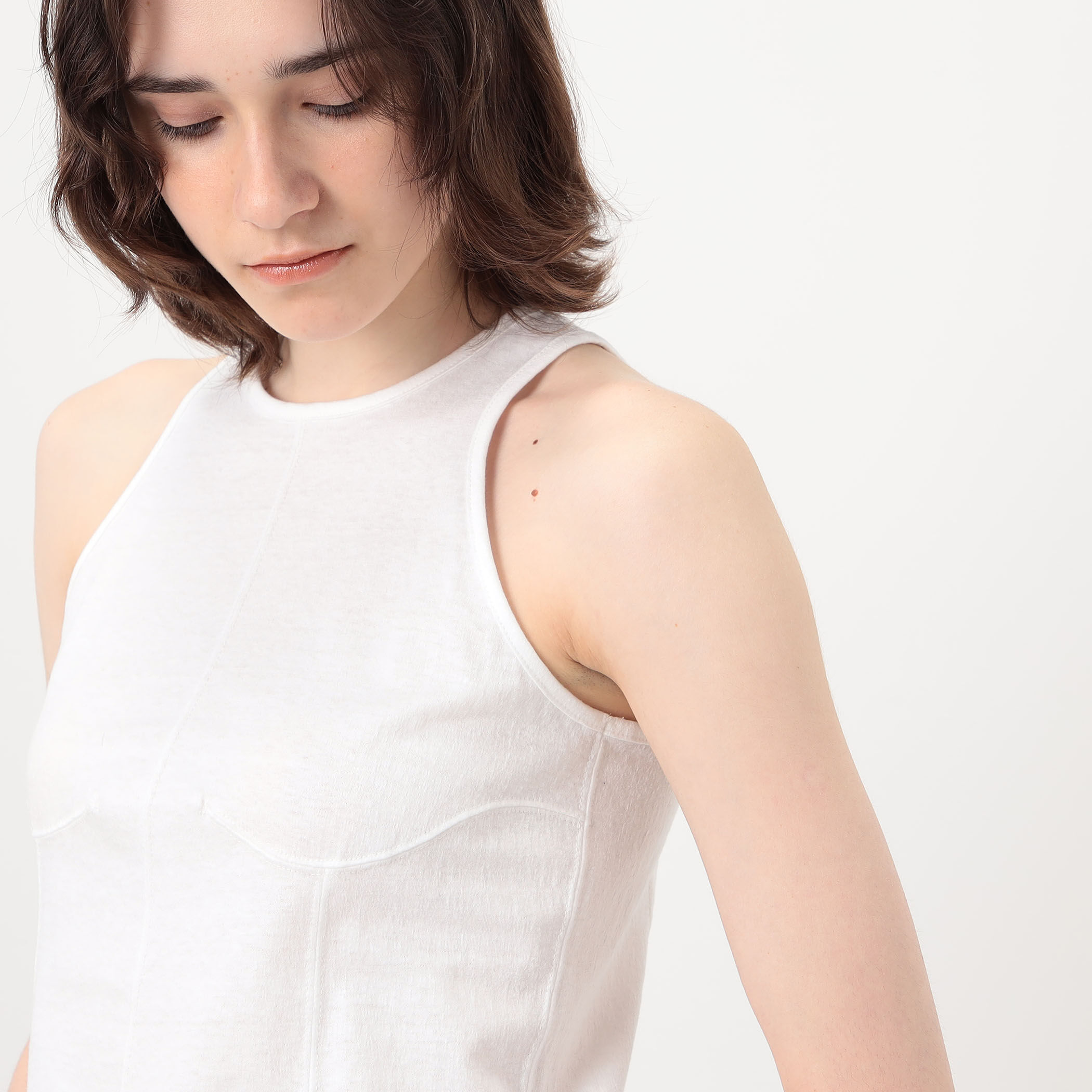 Mame Kurogouchi Cotton Plainstitch Sleeveless Top コットン