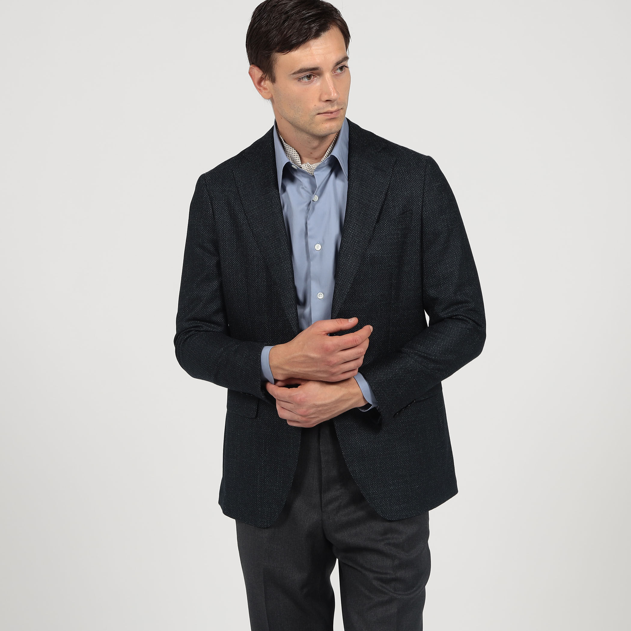 ウールシルクカシミヤ シングルブレステッド 2Bジャケット SILK AIR