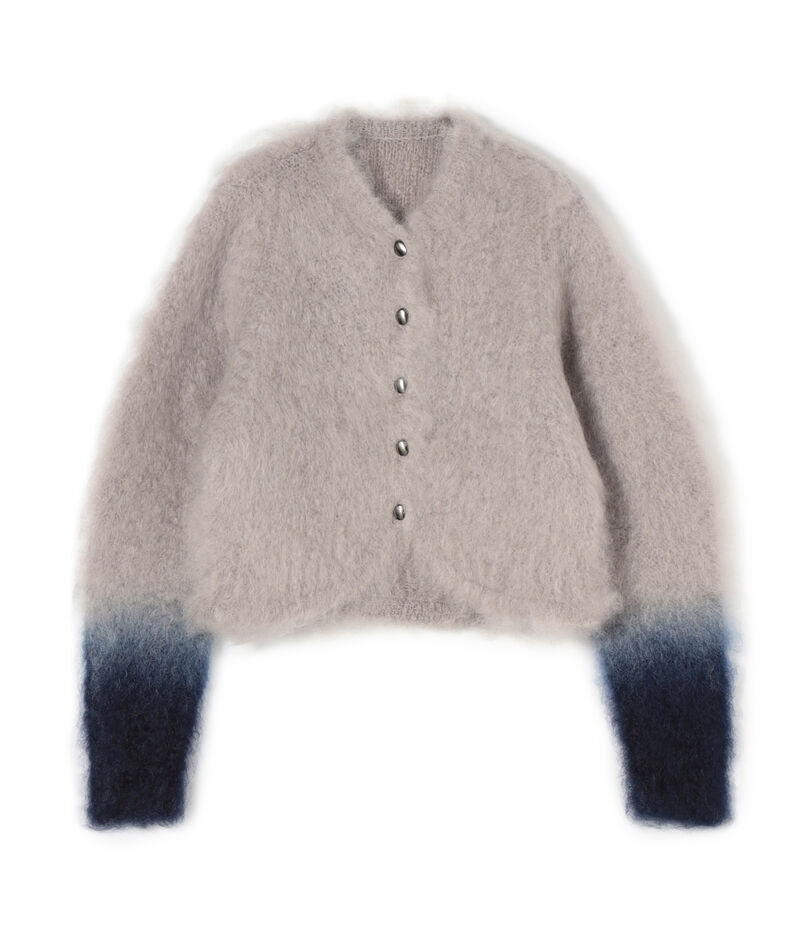 Mame Kurogouchi Fur Knitted Cardigan