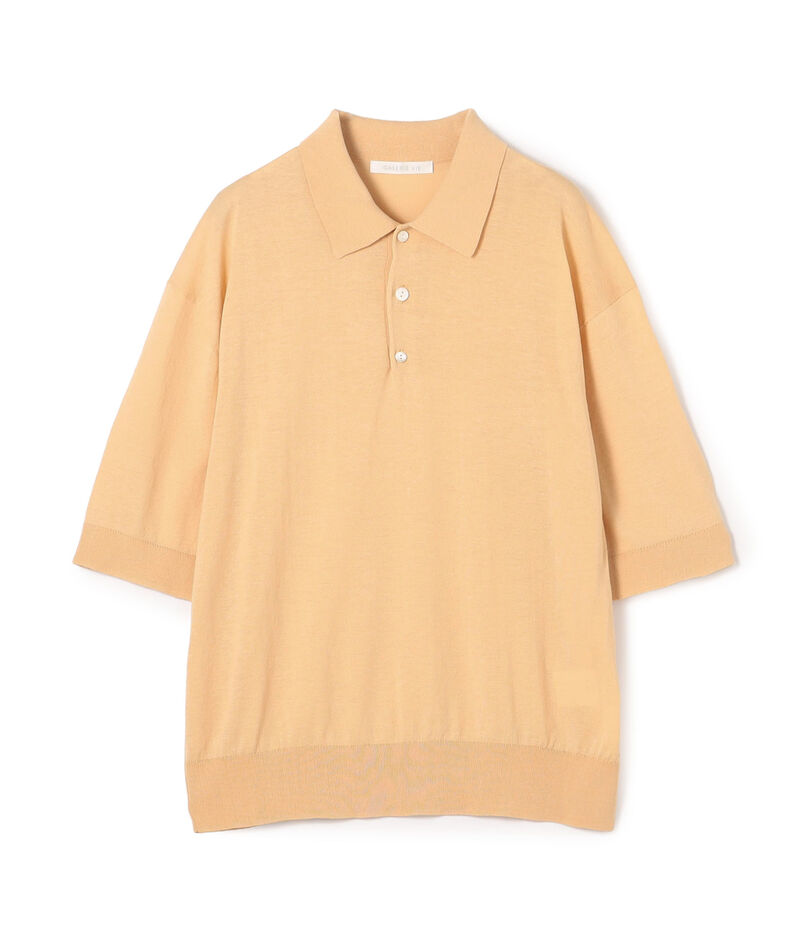 クレープコットン ポロカラープルオーバー