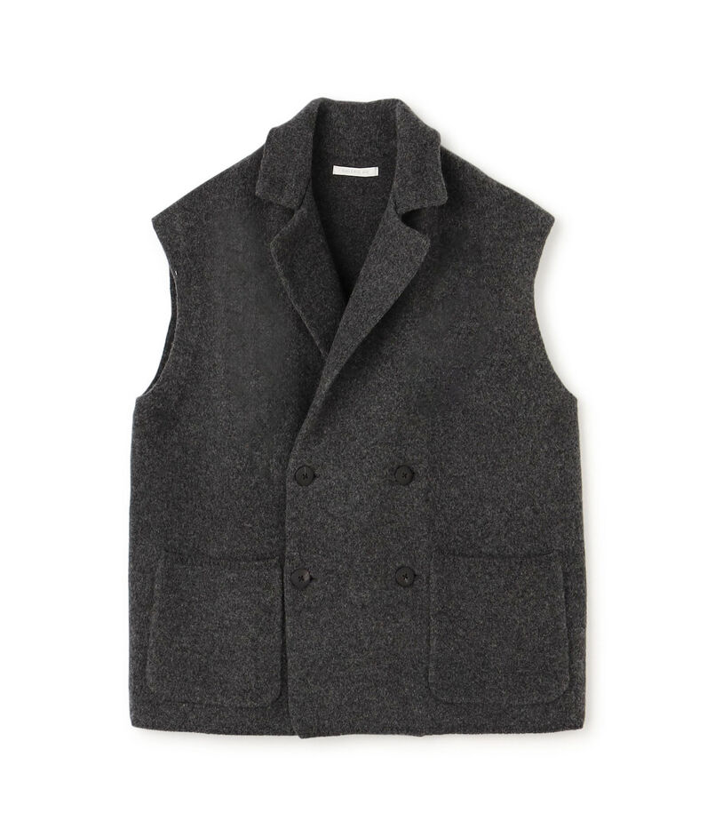 ラムズウール スリーブレスダブルジャケット
