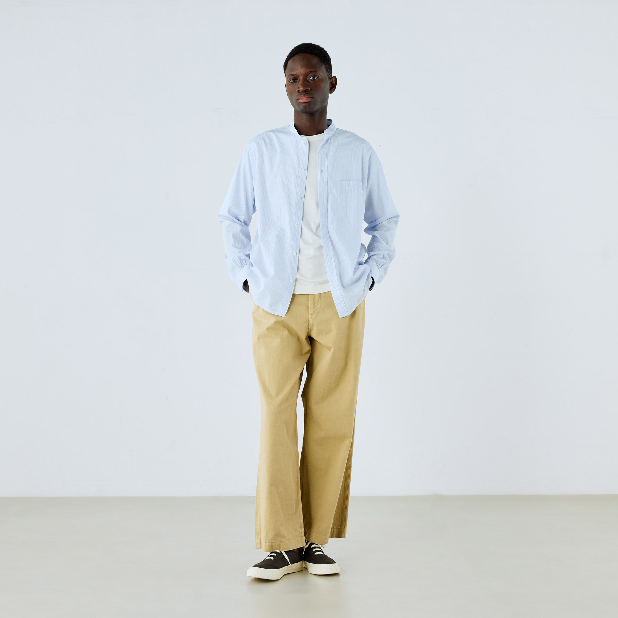 200/2コットンポプリン スタンドカラーシャツ｜トゥモローランド 公式通販