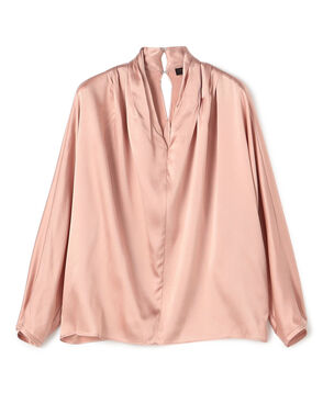 ウォッシャブルサテン ドレープブラウス