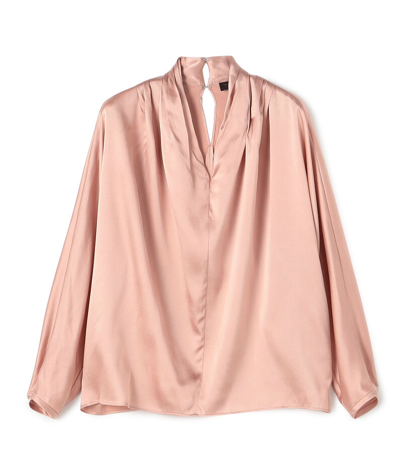 ウォッシャブルサテン ドレープブラウス