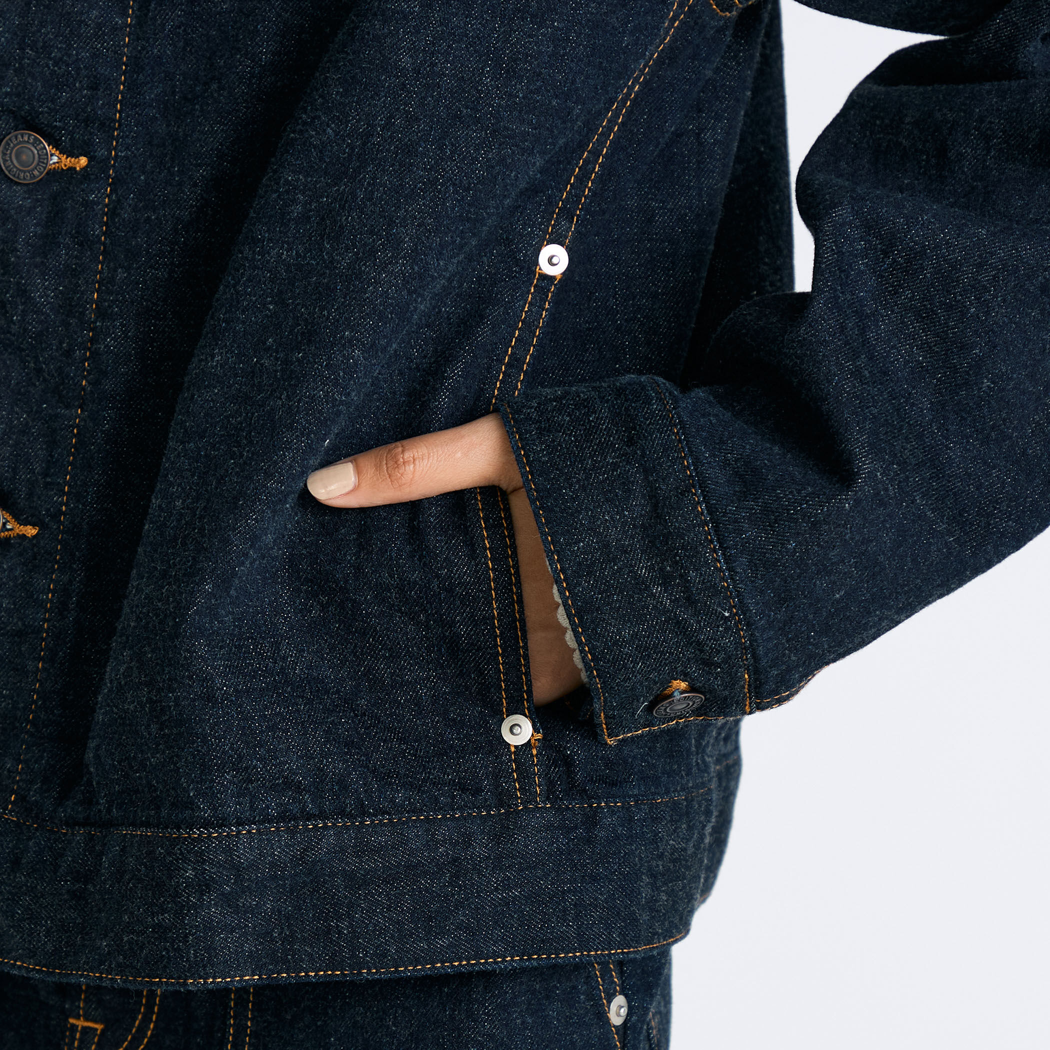 ワンウオッシュ エッセンシャルデニム フーデットブルゾン