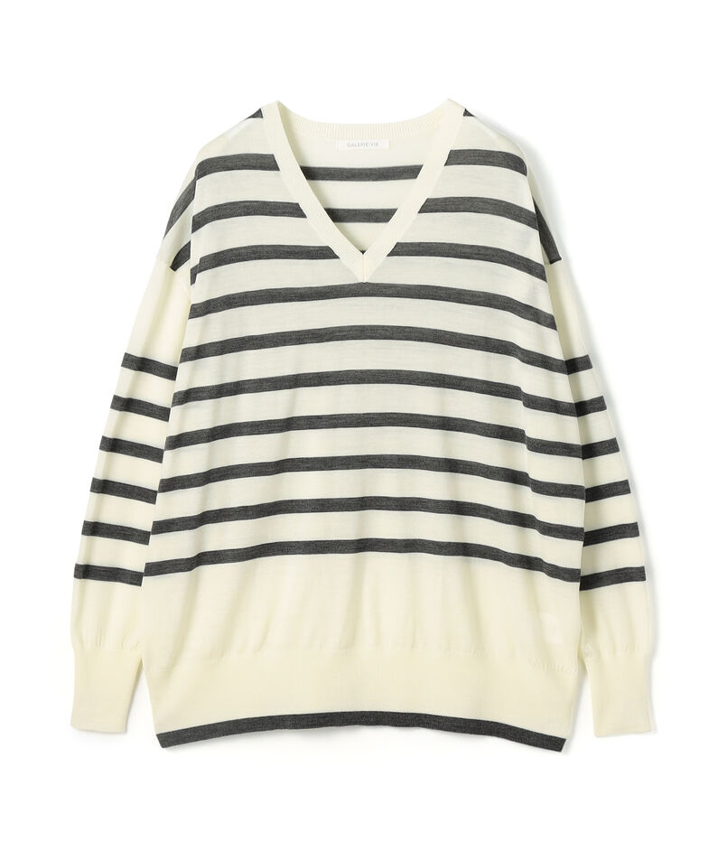 プレーンウール Vネックプルオーバー