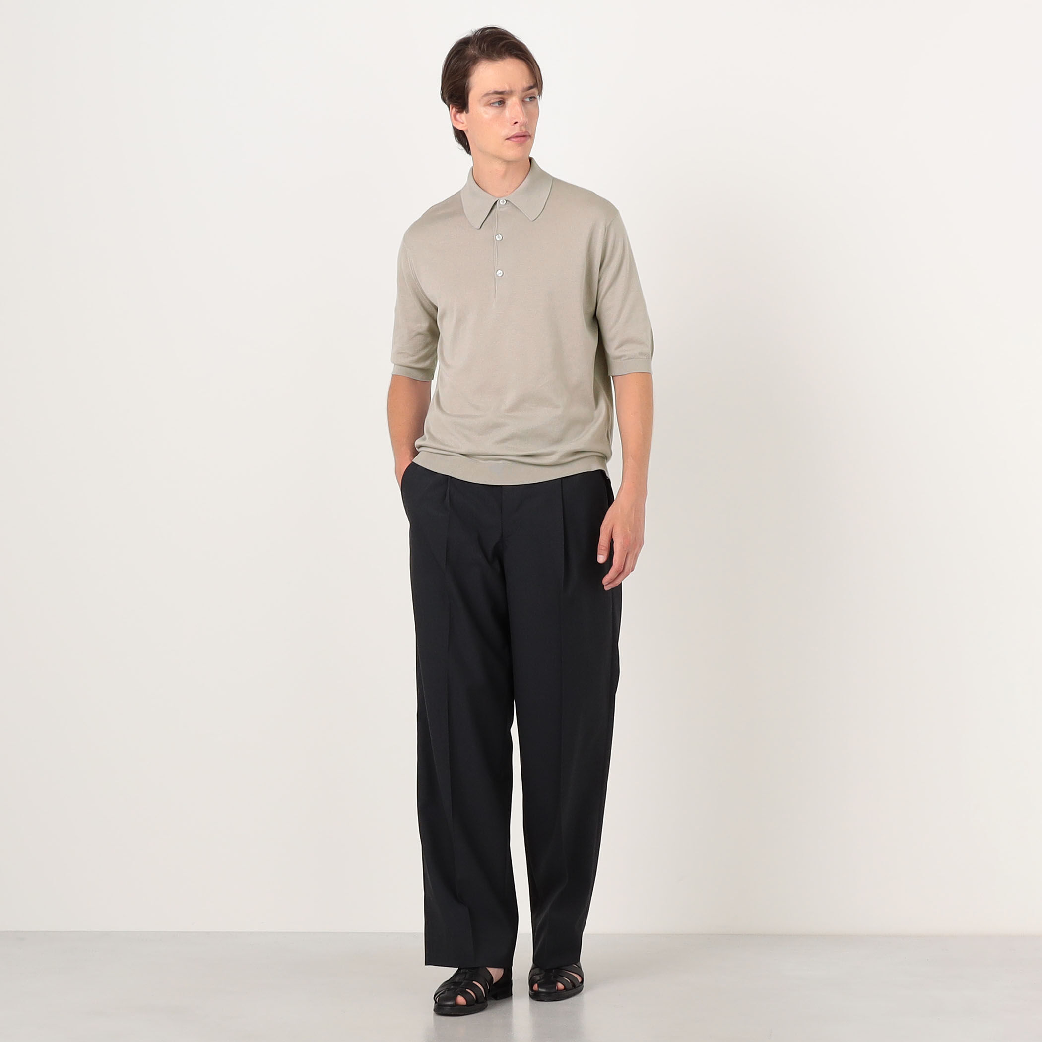 別注J】JOHN SMEDLEY 30Gシーアイランドコットン ニットポロ ISIS