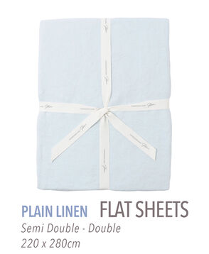 プレーンリネン フラットシーツ（セミダブル～ダブル）