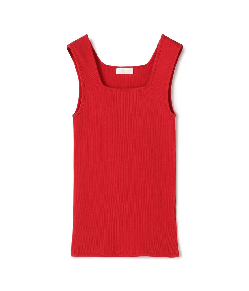 スーピマテレコ スクエアネックタンクトップ