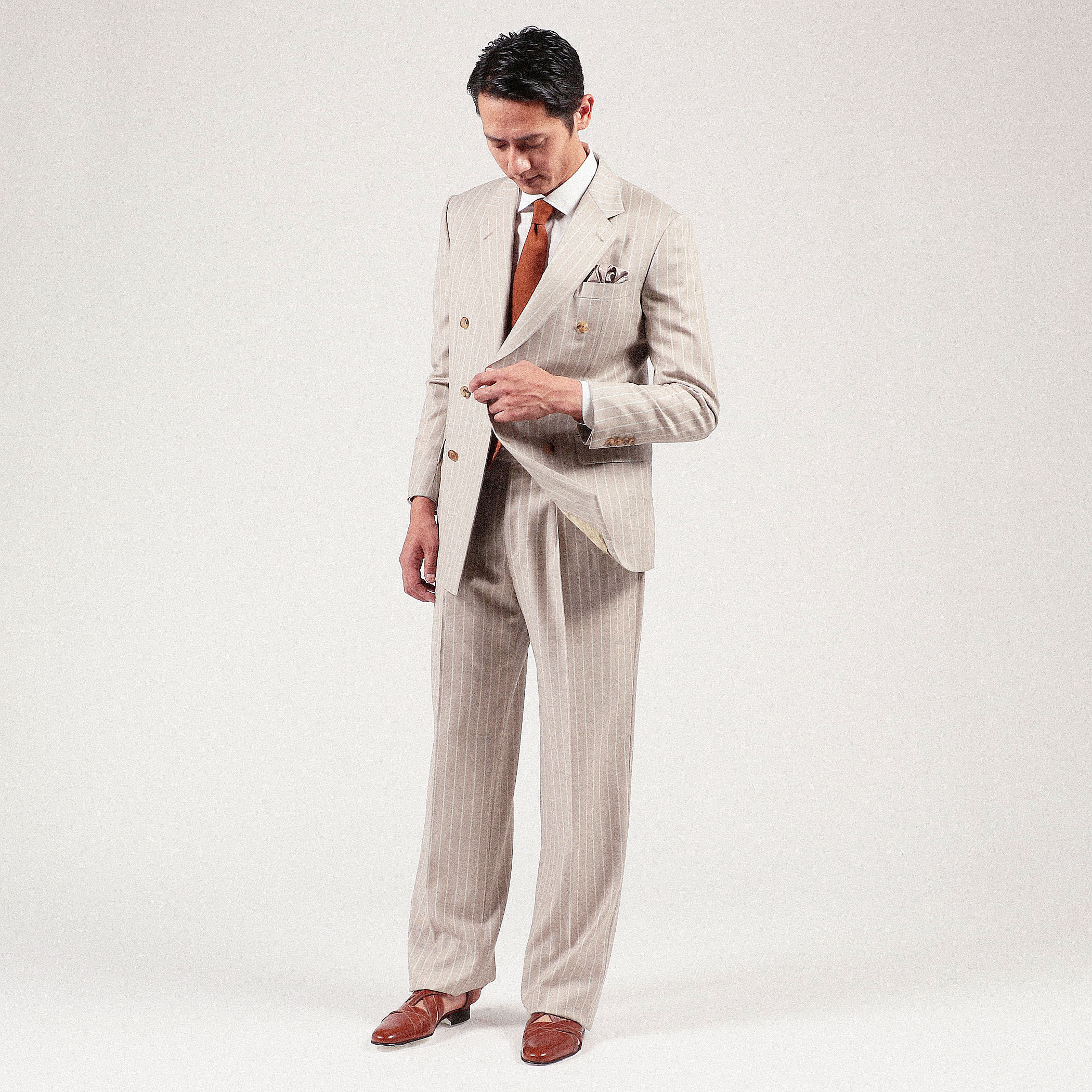 ウール ダブル6Bストライプジャケット Amadeus365｜トゥモローランド