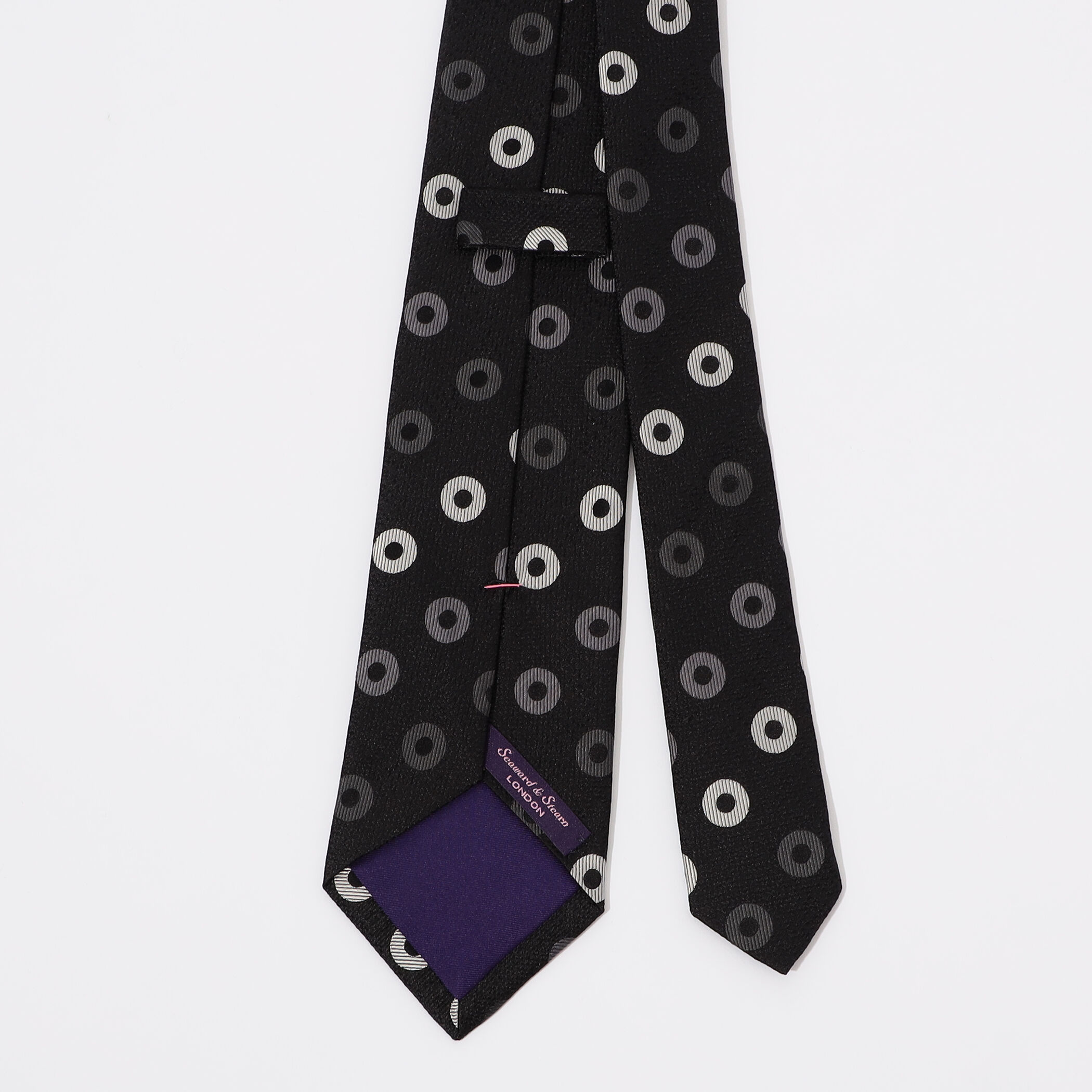 Seaward ＆ Stearn シルクジャガード ドット柄ネクタイ