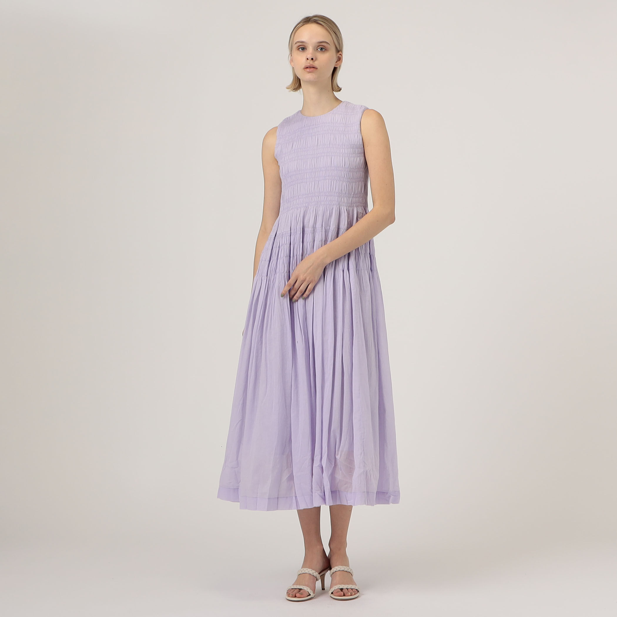 ne Quittez pas COTTON VOILE SHIRRING ドレス