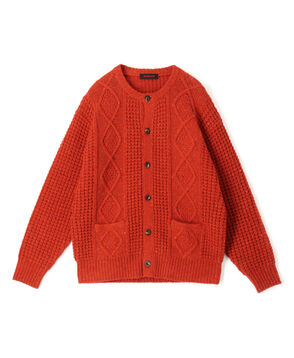 ウールネップ ケーブルカーディガン