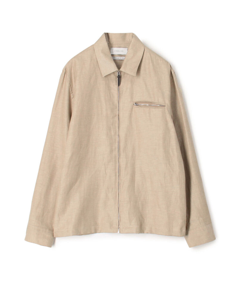 【別注】CARUSO ウール リネン ジップブルゾン