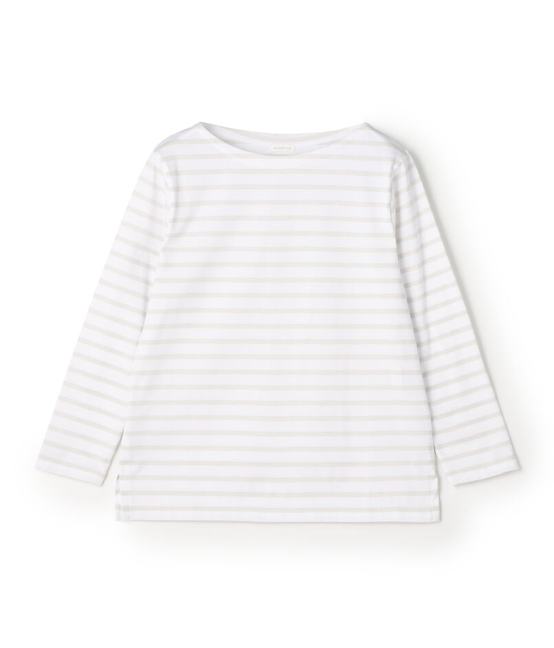 ファインコットン ボートネックプルオーバー