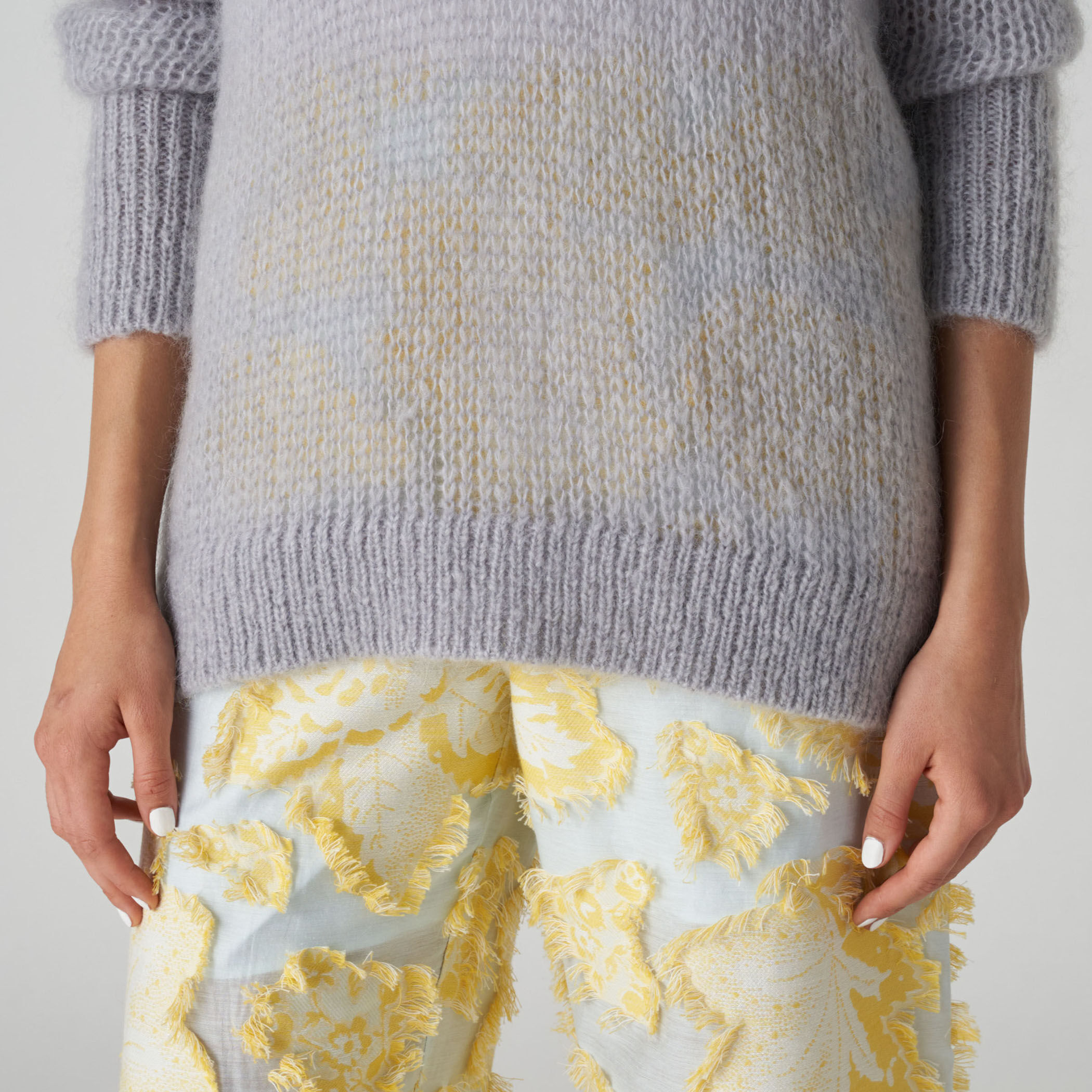 ■美品 MACPHEE トゥモローランド ライトモヘヤ クルーネックプルオーバー □美品 MACPHEE トゥモローランド ライトモヘヤ クルーネック