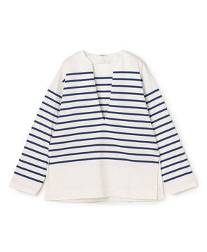 パネルボーダー キーネックプルオーバー