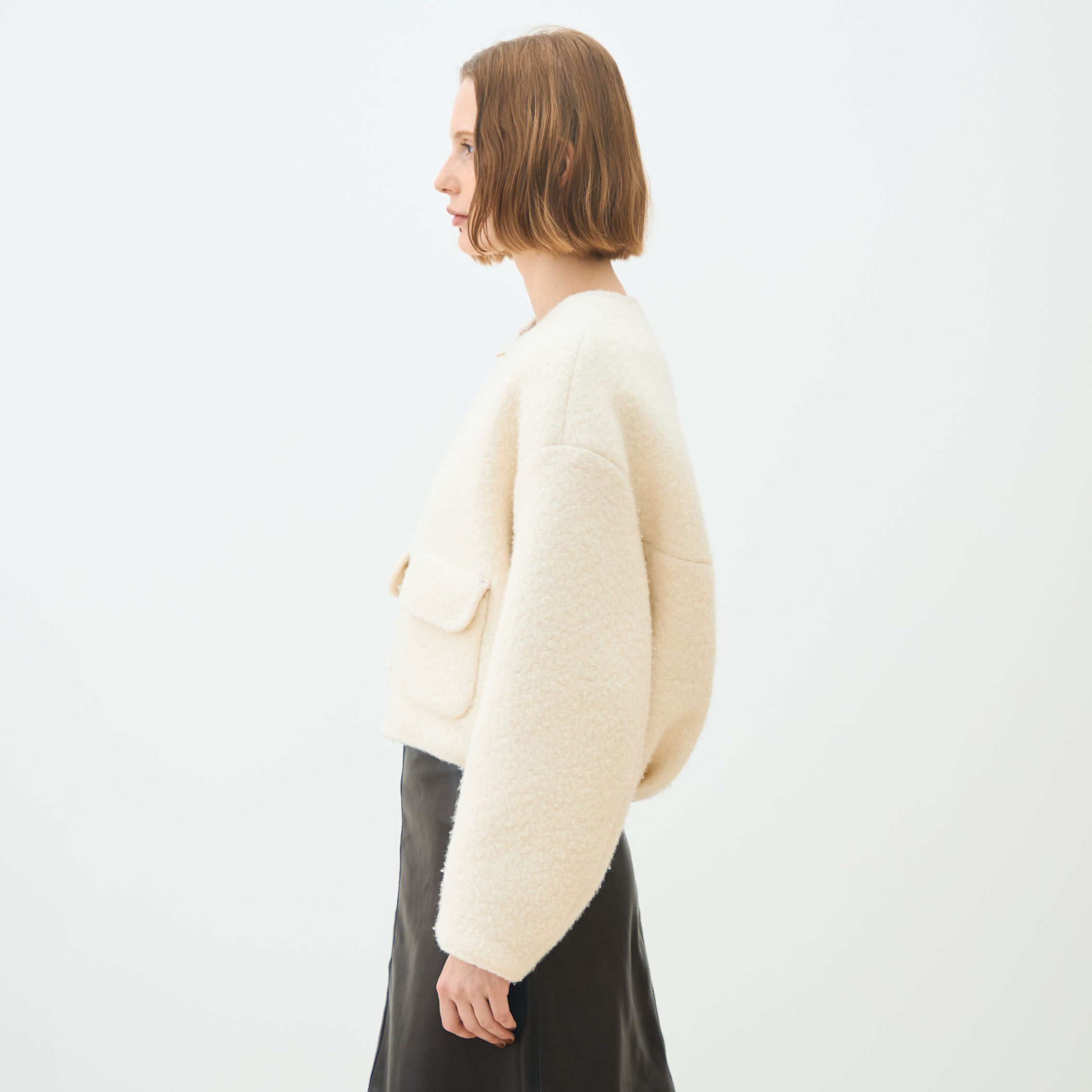 ライトウェーブニットジップブルゾン B:MING by BEAMS（ビーミング by ビームス）スタンドカラー ニット