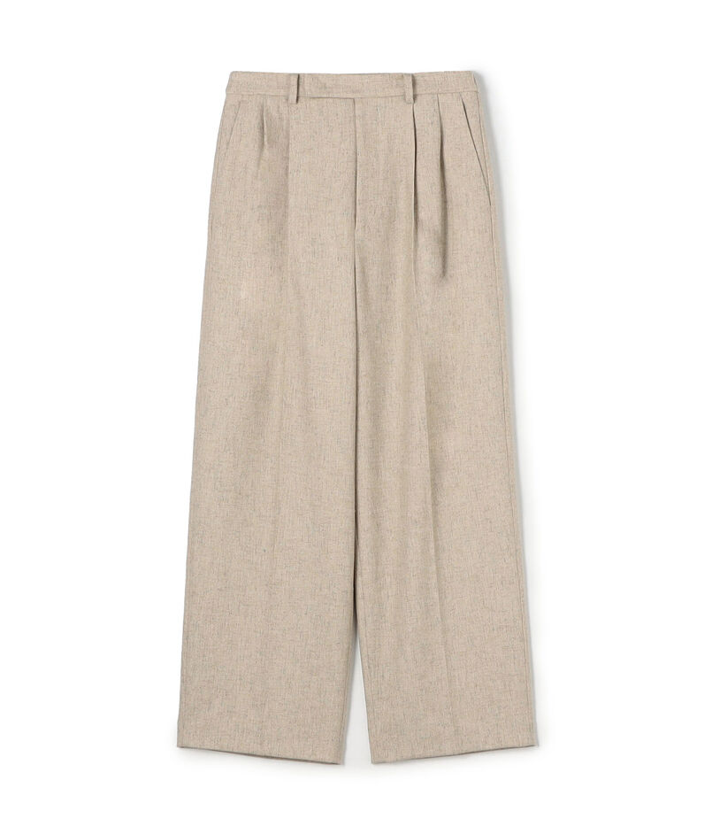 ネップツイード タックテーパードパンツ