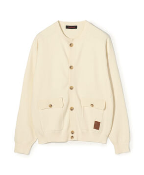 コットンカシミヤ フラップポケットニットブルゾン