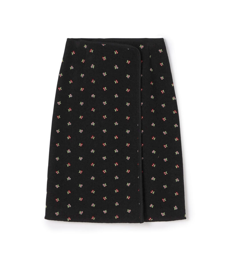 RIER WALKER FLOWERS BLACK SKIRT