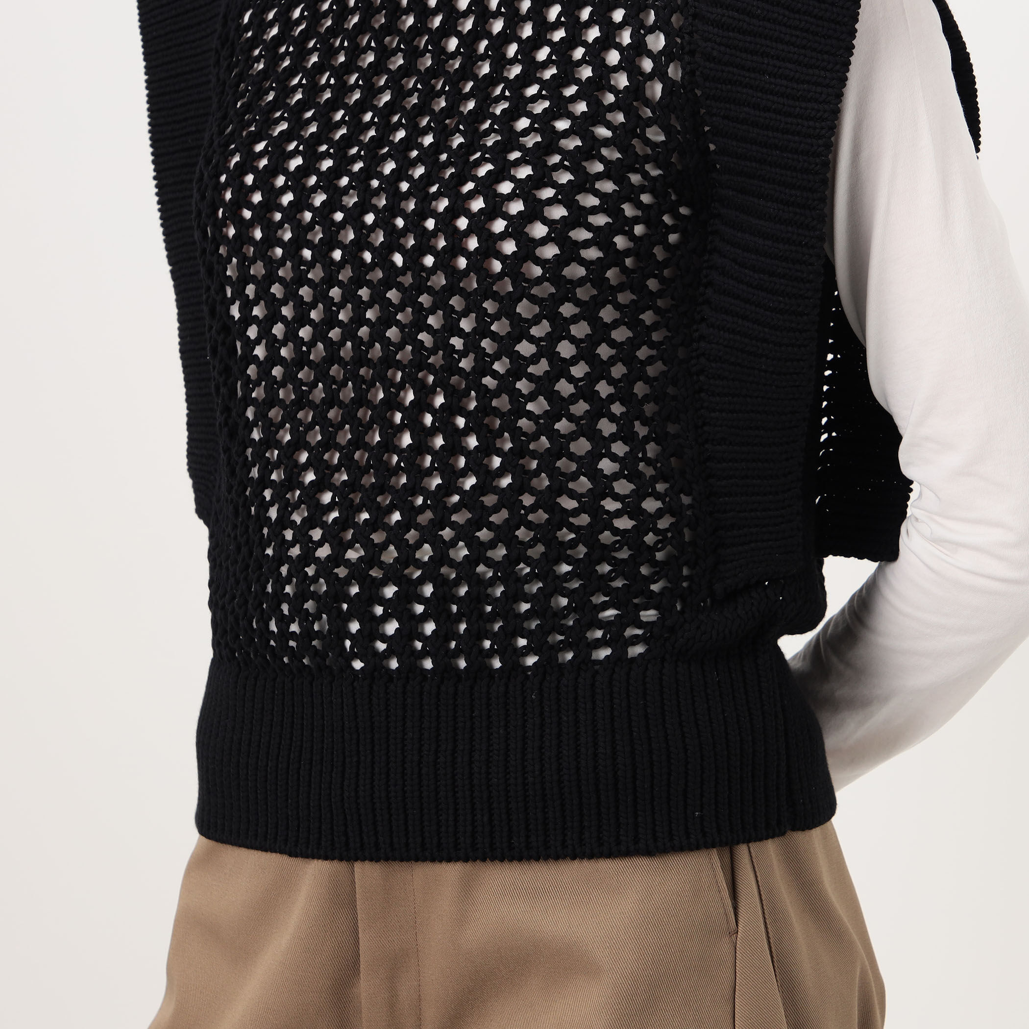 HYKE CROCHET SLEEVELESS KNIT クロシェ スリーブレスニット